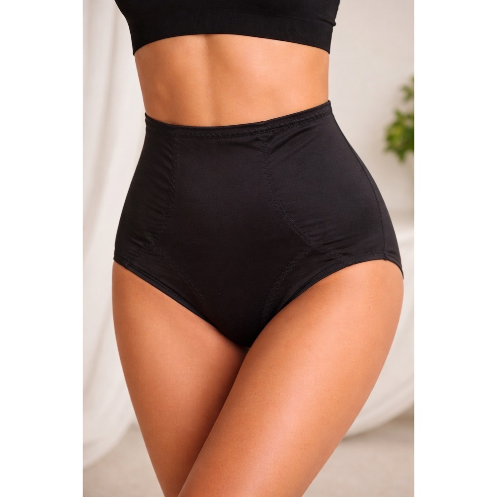 Flexees Maidenform Shapewear Panty High Waist Control Brief Black S/M